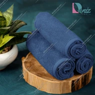 حوله دستی بسته سه عددی ساده رنگ آبی نفتی