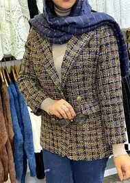 کت شنل سورمه ای قهوه ای