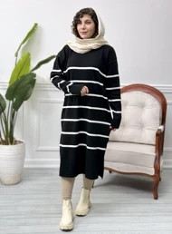 پیراهن بافت راه راه 2145
