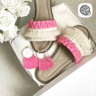 ست گوشواره و صندل زنانه مکرومه بافی مدل میشل
