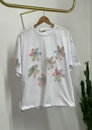 تیشرت گل برجسته کد 6002