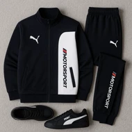 ست سویشرت شلوار مردانه مشکی مدل MotorSport