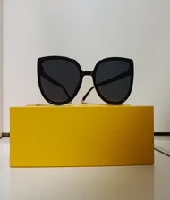 عینک آفتابی زنانه Channel شانل گربه ای مشکی فوق العاده خاص و زیبا دارای استاندارد UV400