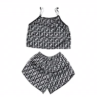 ست تاپ و شلوارک طرح فندی 204