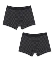 شورت نخی پادار کش پهن طرح راه راه نیکوتن پوش کد 3545 خاکستری مشکی - بسته 2 عددی