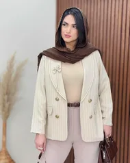 کت راه‌راه پاپیون