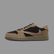نایکی جردن 1 ترویس اسکات قهوه ای مشکی Air Jordan 1 Low Travis Scott Brown Black