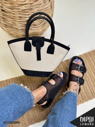 ست کیف تیام و صندل دوسگک توری لومانا - 2316