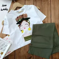 کراپ و شلوار بگ لینن دخترانه