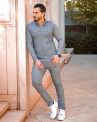 ست بلوز شلوار مردانه مدل kenet (زغالی )