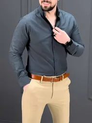 پیراهن 03141 POLO سبز دودی