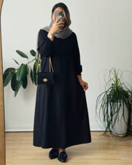 مانتو عبایی پاپیون مشکی