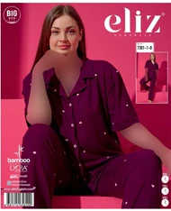 بلوز شلوار سایز بزرگ زنانه کد 7301-1-b