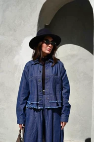 کت جین زنانه مدل ریش ریش جدید سنگشور