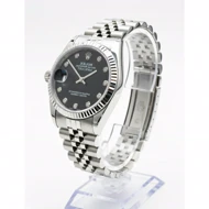 ساعت استیل زنانه طرح رولکس نقره ای صفحه مشکی