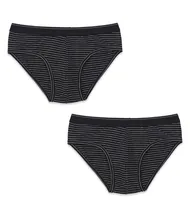 شورت اسلیپ نخی کش پهن طرح راه راه نیکوتن پوش کد 3547 خاکستری مشکی - بسته 2 عددی
