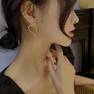 گوشواره قلبی دو تکه
