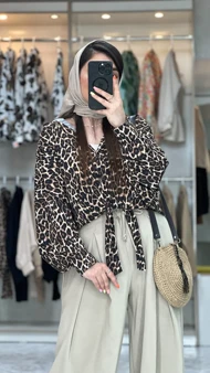 شومیز گره‌ای پلنگی