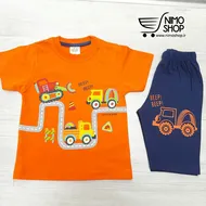 ست تیشرت شلوارک مدل ماشینهای راهسازی