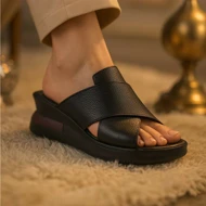 صندل لژدار زنانه تمام چرم mrc2119-09