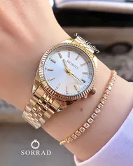 ساعت هومیس زنانه / ساده بند استیل رنگ طلایی صفحه سفید
