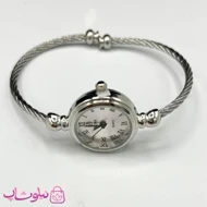 ساعت بنگلی کوارتز یونانی نقره ای صفحه سفید