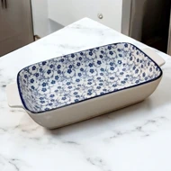 مرغ خوری دسته دار بزرگ دنی هوم طرح گل سرمه ای / BA23