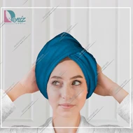 حوله سر طرح ساده مدل کلاه پیچ رنگ آبی نفتی