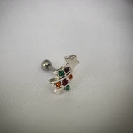 پیرسینگ گوش طرح درخت کریسمس فولاد ضد زنگ درجه یک