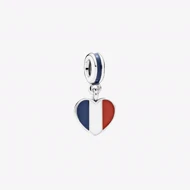 چارم آویز پرچم قلب فرانسه پاندورا