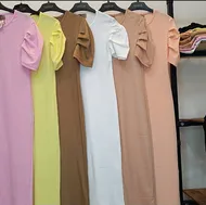 ماکسی آستین پفی جنس کبریتی مناسب سایز 36 تا 46