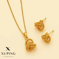 نیم‌ست زنانه استیل طلایی مدل گره طنابی – برند Xuping