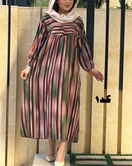 پیراهن مادربزرگی راه راه 6079