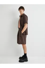 شلوارک پارچه ای جیب پلیسه‌دار با جزئیات 4SAM40179HW