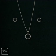 نیم ست نقره نگینی کد 651215