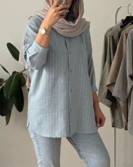 شومیز مانتویی لینن نخ تینا 2