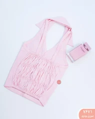 تاپ رنگی یقه دار 7671