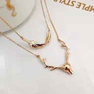 گردنبند دو لاین پر و گوزن برند ژوپینگ