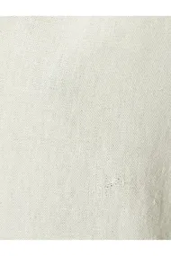 ترکیب کتانی پیراهن کوتاه با یقه رو به پایین دکمه دار 4SAL60246IW