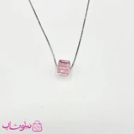 گردنبند زنانه نقره سواروسکی با کریستال صورتی
