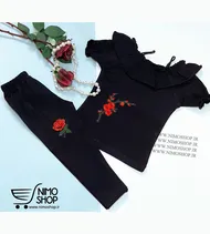 دو تیکه مشکی دخترانه مدل Rose