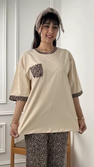 تی‌شرت و شلوار پلنگی