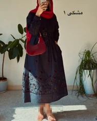 مانتو کتان با خرج کار مخمل کوب