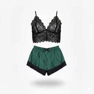 ست نیم‌تنه گیپور و شلوارک مدل 117