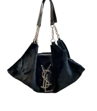 کیف زنانه مجلسی جنس پرزدار ysl مشکی