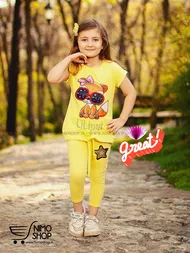 تیشرت شلوارک دخترانه طرح روباه