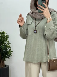 تونیک مانتویی لینن گندم