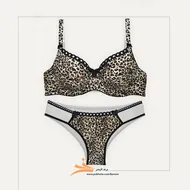 ست پلنگی لاکرا فنردار برند بارون لاوندر کد 3035 Leopard