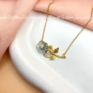 گردنبند مدل رز آبی