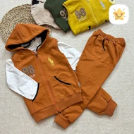 3 تکه هودی و بلوز و شلوار پسرانه داخل کرک مناسب 4 تا 8 سال